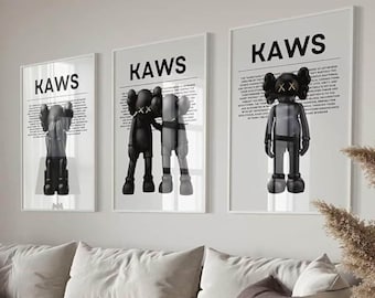 Hypebeast Wall Art Posters Set Of 3 Black Figures Frameless Art Poster Prints