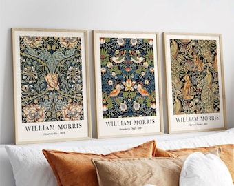 Vintage William Morris Wall Art Posters Set Of 3 Frameless Art Poster Prints