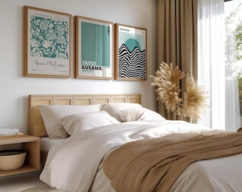 Matisse Yayoi Wall Art Posters Set Of 3 Teal Frameless Art Poster Prints
