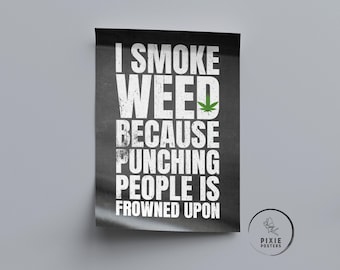 Stoner Wall Art Ganja Posters Retro Cannabis Weed Art Poster Prints 124