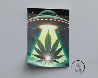 Stoner Wall Art Ganja Posters Retro Cannabis Weed Art Poster Prints 017
