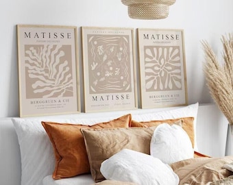Matisse Abstract Art Print Set: Beige Neutral Wall Decor