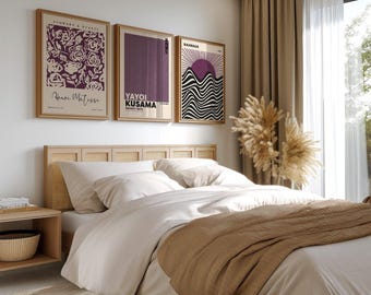 Matisse Yayoi Wall Art Posters Set Of 3 Purple Frameless Art Poster Prints