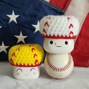 Baseball and Softball Marshmallow Mug Hats, Rae Dunn Inspired