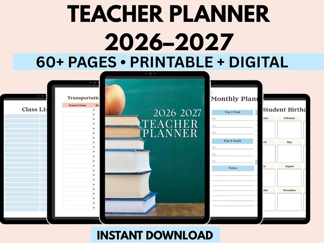 Teacher Planner 2026-2027 Printable | Lesson Plan Template PDF | Weekly ...