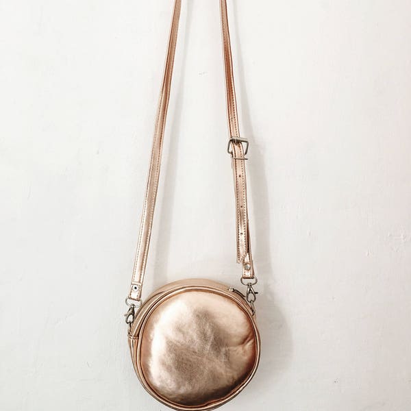 SALE Olive Rose Gold Round Crossbody Bag (Ready to Ship)