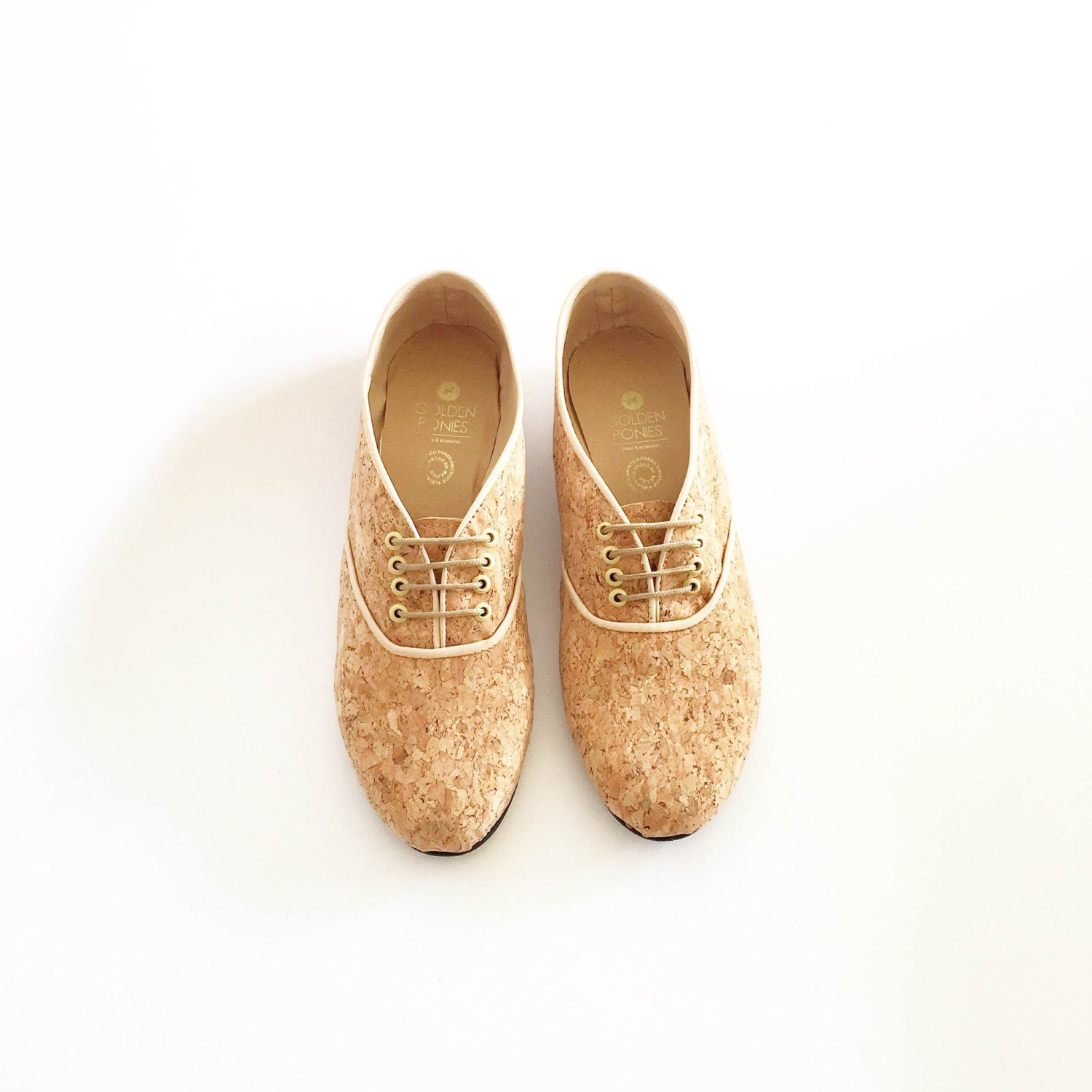 Plain Cork vegan pony oxford shoes Handmade to order Etsy