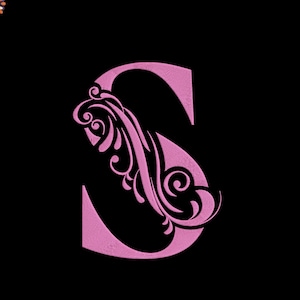 Floral Letter S Embroidery Design | Ornamental Monogram (Digital File)