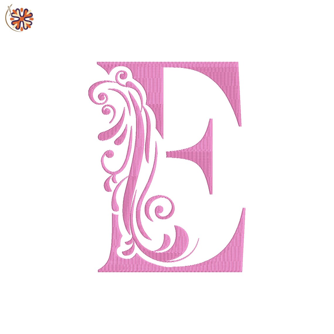 Floral Monogram Letter E Embroidery Design | Elegant Alphabet File ...