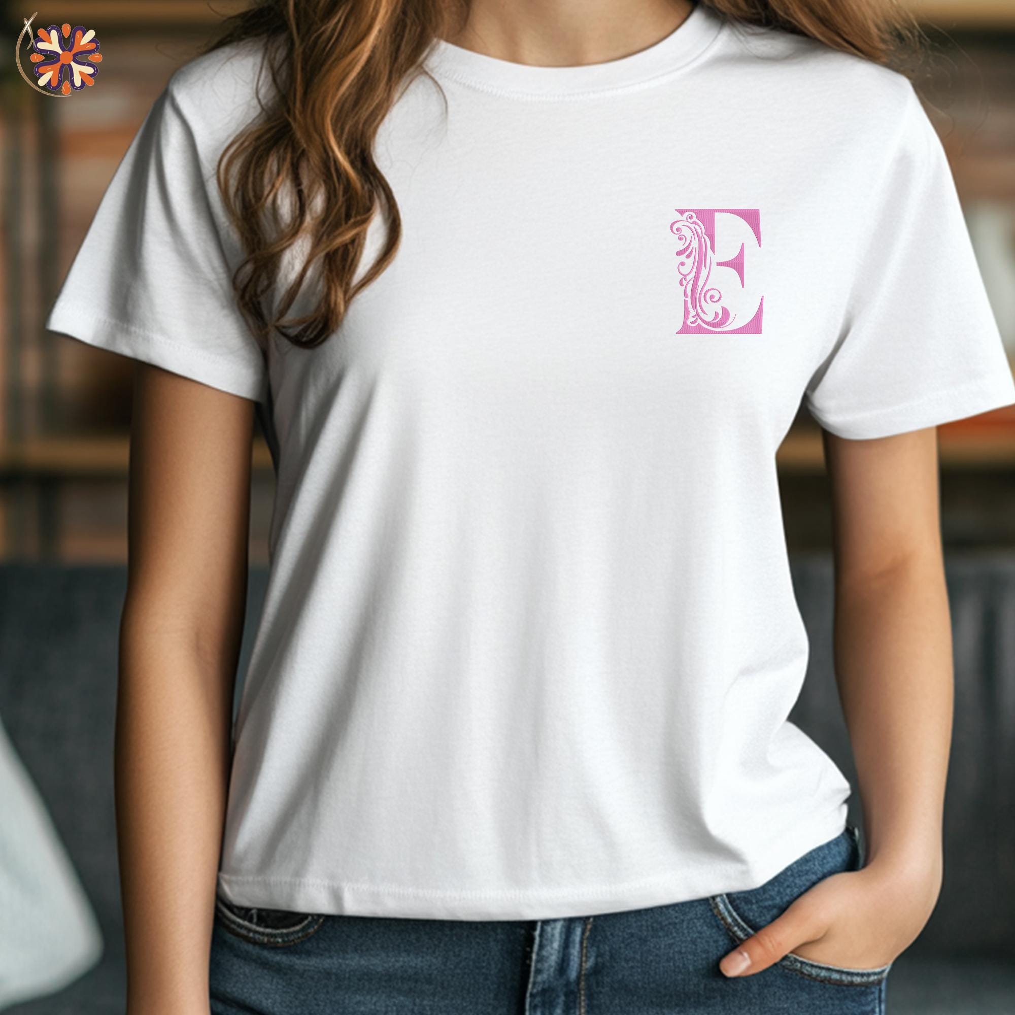 Floral Monogram Letter E Embroidery Design | Elegant Alphabet File ...