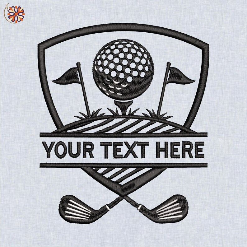 Custom Golf Logo Embroidery Design – Golf Ball, Clubs (digital File) - Etsy