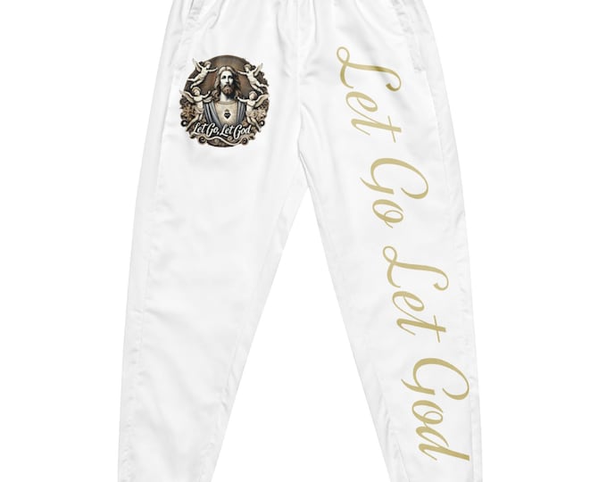 Let Go Let God White Unisex track pants