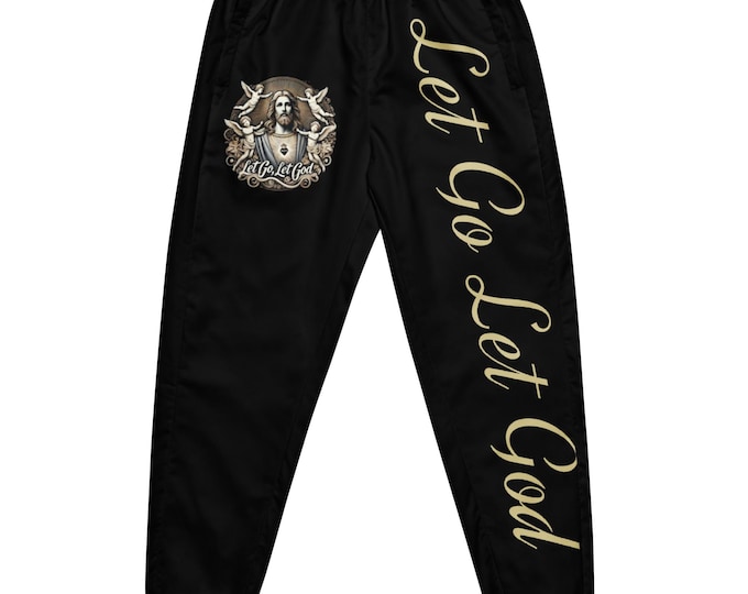 Let Go Let God Black Unisex track pants