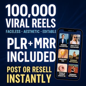 10.000 luxe rollenbundel met PLR MRR gezichtsloze videocontent voor Instagram TikTok bewerkbare canva-sjablonen Digitale download