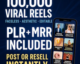 10,000 Luxury Reels Bundle: Faceless Video Content, PLR MRR (Digital Download)
