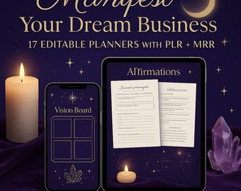 Manifestation Planner Bundle: Canva Templates, PLR & MRR (Digital Download