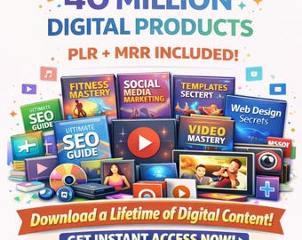 40M+ Digital Products Bundle with PLR MRR Rights – eBooks, Templates Resell Assets