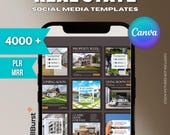 4,000+ Real Estate Social Media Templates | Canva Editable Realtor Posts | PLR & MRR Included | Reels Stories
