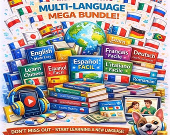 15+ Languages Learning Bundle | Ebooks, Audio & Workbooks (Digital Download)