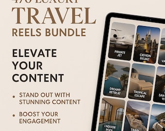 470+ Luxury Travel Reels: Faceless Instagram & TikTok Videos (PLR MRR Digital Download Bundle