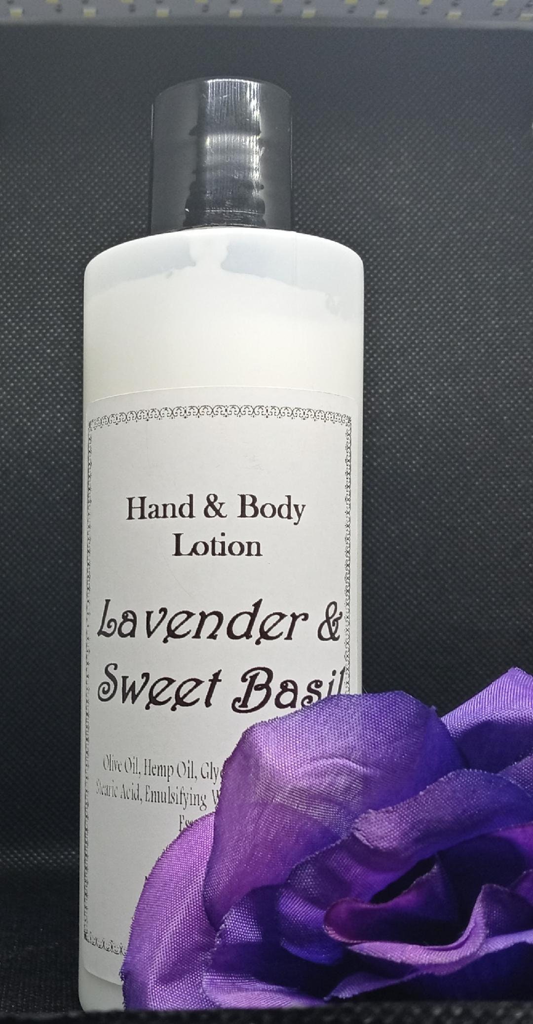 Homemade Hand & Body Lotion Lavender and Sweet Basil Etsy