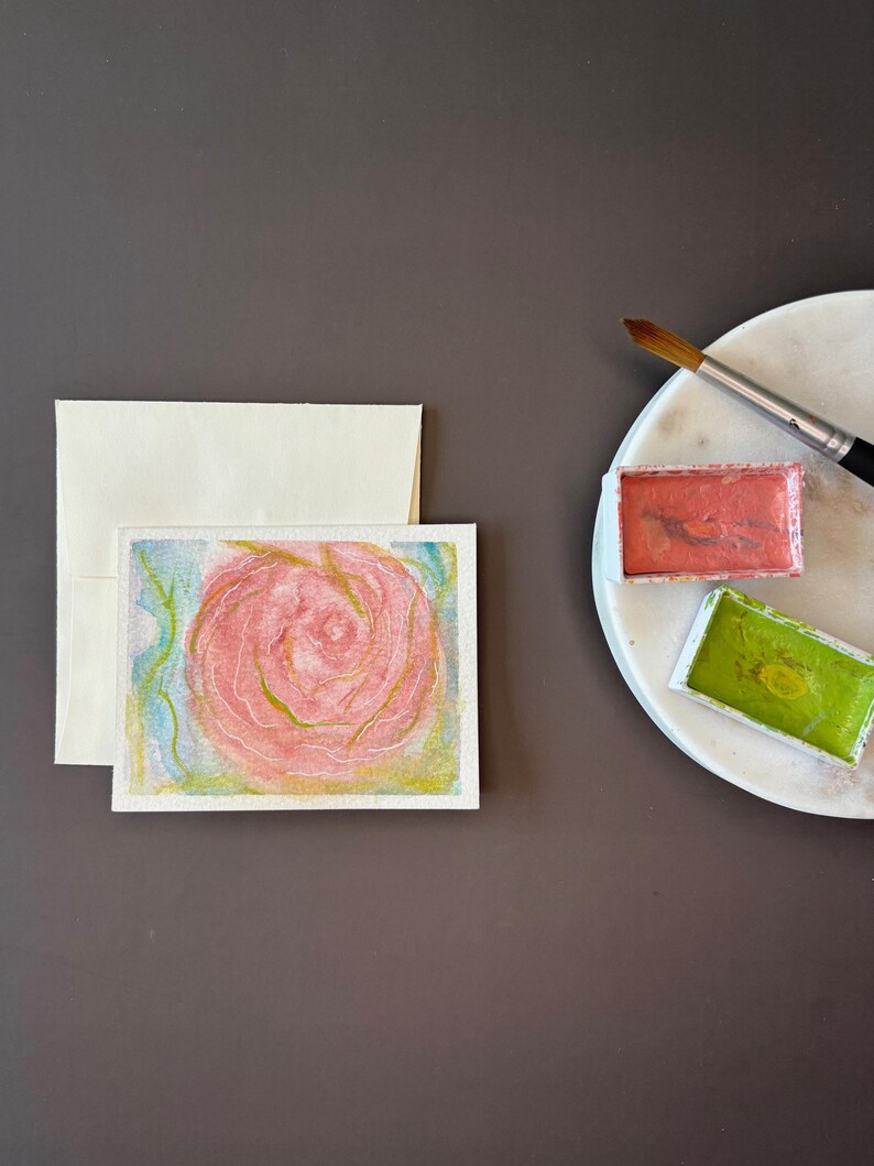 Set of 4 Hand-painted Flower Watercolor Cards With Envelopes – Blank ...