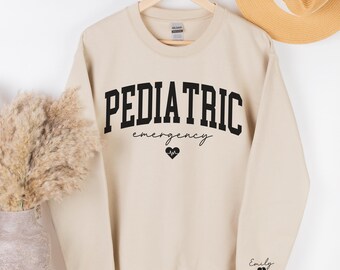 Emergency Department Nurse Sweatshirt: Pediatric ER Cotton-Blend Sweater