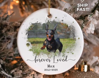 Personalized Dachshund Ornament: Custom Photo Dog Memorial Gift