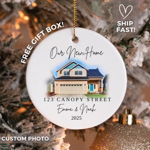 Custom Photo Ornament: First Christmas in New Home Gift
