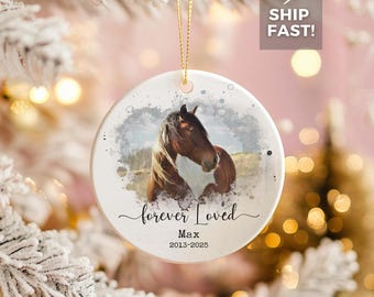Adorno fotográfico de caballo personalizado: regalo conmemorativo