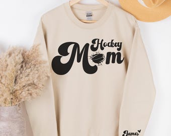 Personalized Hockey Mom Sweatshirt, Retro Game Day Shirt