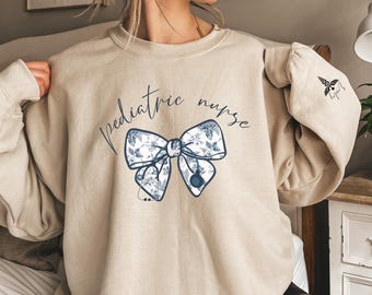 Wildflower Pediatric Nurse Sweatshirt, Personalized Gift