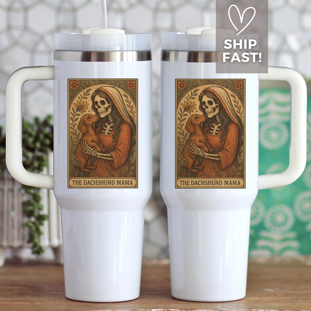 Dachshund Tarot Card Tumbler: Gothic Wiener Dog Mom Cup - Etsy
