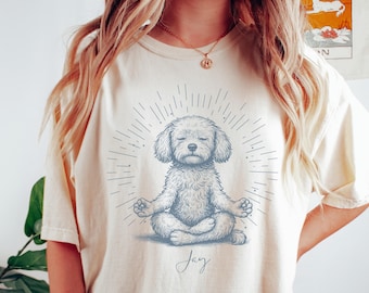 Maltipoo Shirts, Maltipoo Mom, Custom Comfort Colors Dog Shirts, Yoga Lover Shirt, Dog Yoga Tshirt, Yoga Teacher Gift