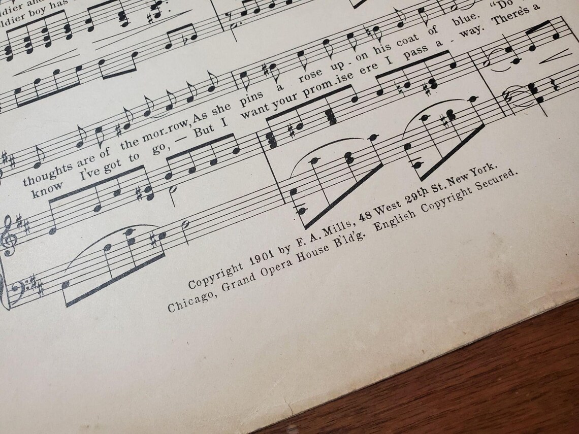 Ill be with you when the roses bloom Again Vintage Sheet Music Etsy