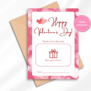 Valentine’s Gift Card Holder, Teacher Appreciation Gift Card Holder, Valentine’s Day DIY Gift Card Printable