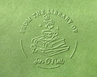 Custom Book Embosser Gift, Personalized Library Stamp for Book Lovers, Ex Libris Stamp, Custom Name Book Seal, Reading Gift