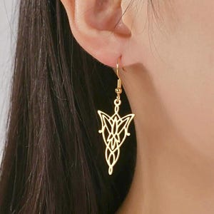 Pendientes de princesa élfica / Pendientes colgantes y de aro inspirados en ESDLA / Joyería de fantasía en oro o plata