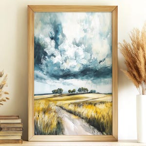 Stormy Landscape Print: Moody Farmhouse Wall Art (Digital Download, Multiple Sizes Available)