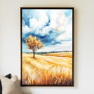 Stormy Summer Field Art Print: Moody Landscape Wall Decor (Digital Download)