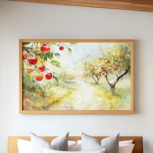 Fall Apple Orchard Digital Art Print | Crisp Autumn Wall Decor | Rustic Farmhouse Seasonal Printable | Harvest Home Decor Inspiration
