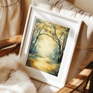 Tree Arch Over Mysterious Forest Pathway Painting | Nature Decor Art | Woodland Wall Art | Enchanted Forest | Dreamy Landscape