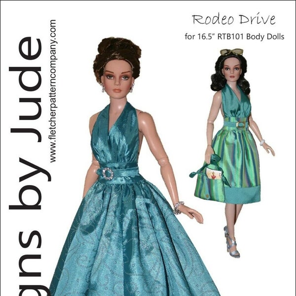 PDF Rodeo Drive Doll Clothes Sewing Pattern for 16.5" RTB101 body dolls Tonner