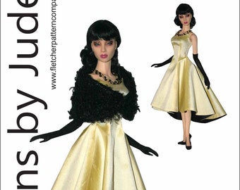 PDF Reminisce Gown Doll Kleidung Schnittmuster für 16" Sybarite Superdoll Puppen