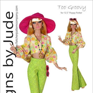 PDF Too Groovy Doll Clothes Sewing Pattern for 12.5&quot; Poppy Parker Dolls Integrity