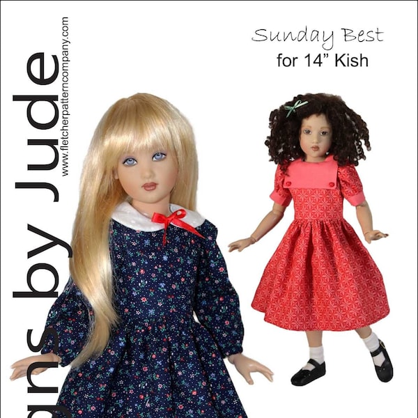 PDF Sunday Best Doll Clothes Sewing Pattern for 14" Kish Dolls