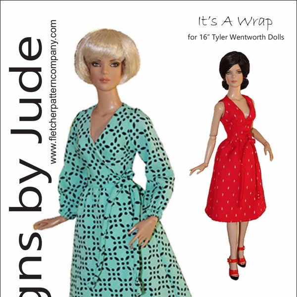 PDF It's a Wrap Doll Clothes Sewing Pattern for 16" Tyler Wentworth Tonner