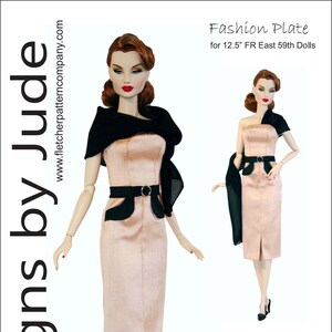 PDF Fashion Plate Doll Clothes Sewing Pattern for 12.5&quot; Fashion Royalty East 59th Dolls