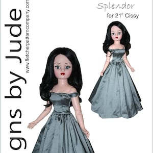 Vestido de esplendor roupas de boneca padrão de costura para bonecas Cissy de 21" Madame Alexander