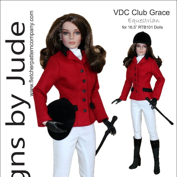 PDF Doll Clothes Sewing Pattern for RTB101 Body Grace Dolls Tonner, VDC Equestrian